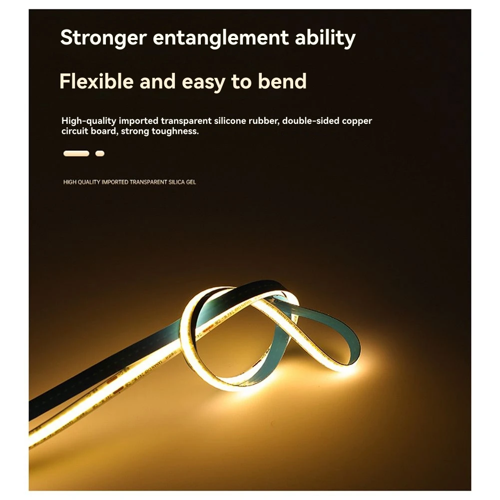 AT05-5M Low Voltage 24V 320 Leds/M COB Strip Width 8MM White Light Flexible Cabinet Light Strip Self-Adhesive Adhesive