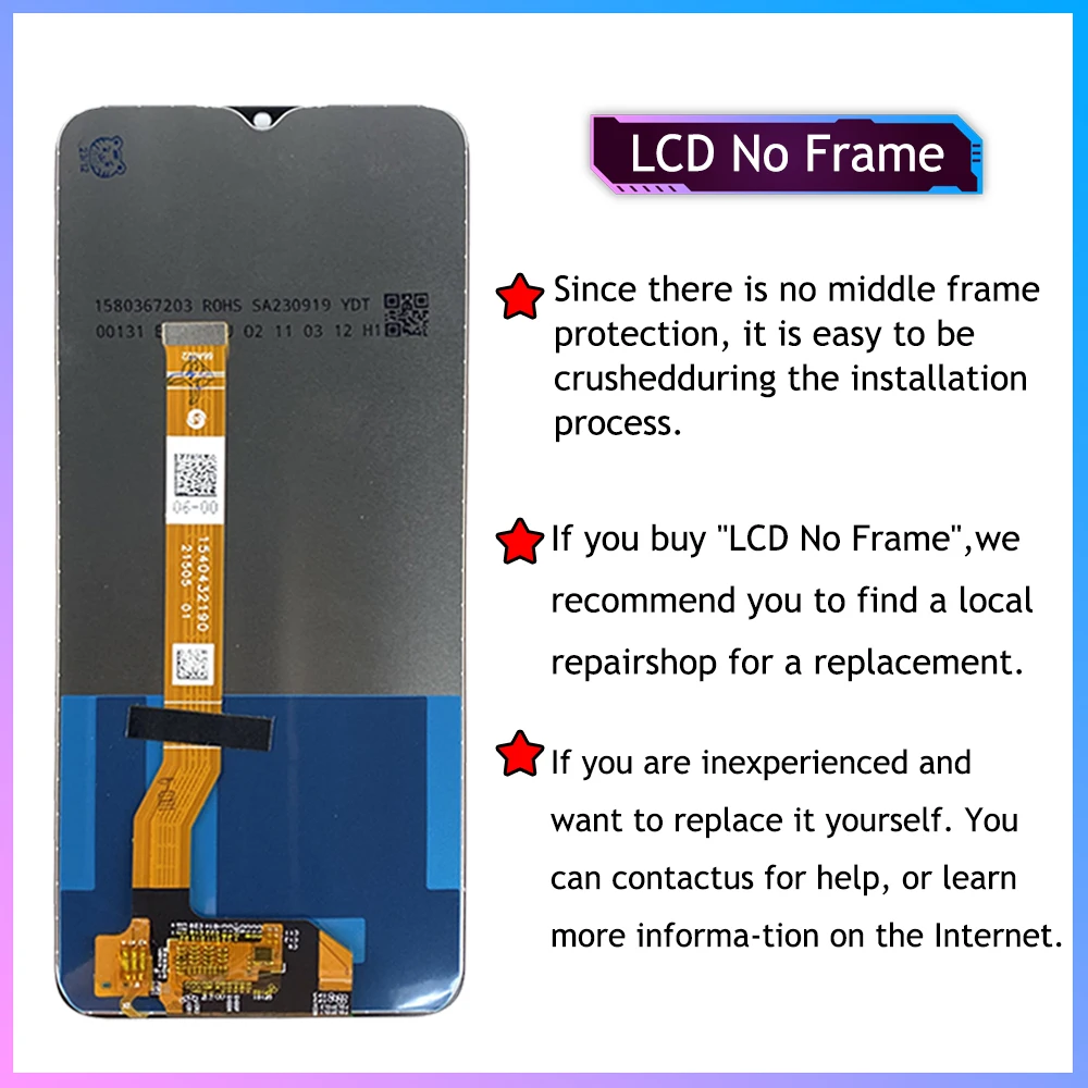 6.6 "الأصلي ل ممن لهم Realme C35 LCD RMX3511 عرض مجموعة المحولات الرقمية لشاشة تعمل بلمس استبدال إصلاح أجزاء