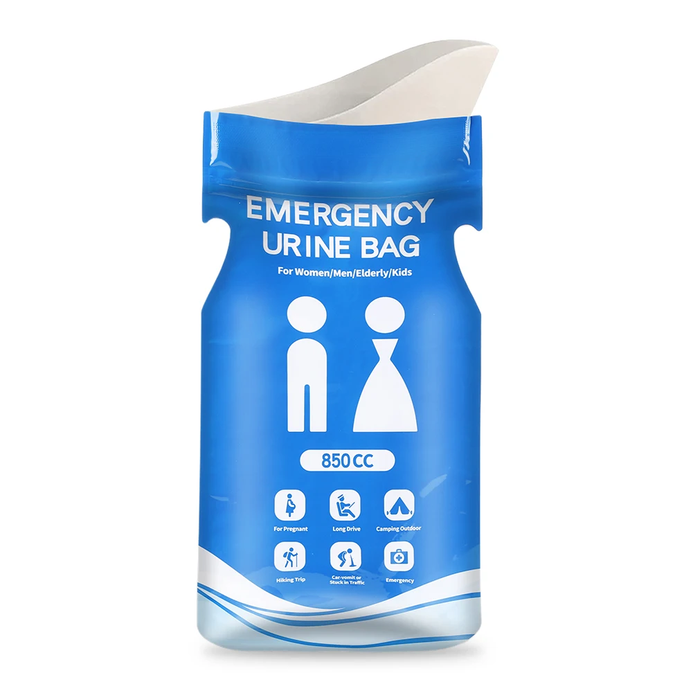 Disposable Urinal Bag Outdoor Emergency Urinate Bags 850ml Emergency Pee/Wee Bags Self Sealing Car Pee Bags for Baby Women Men