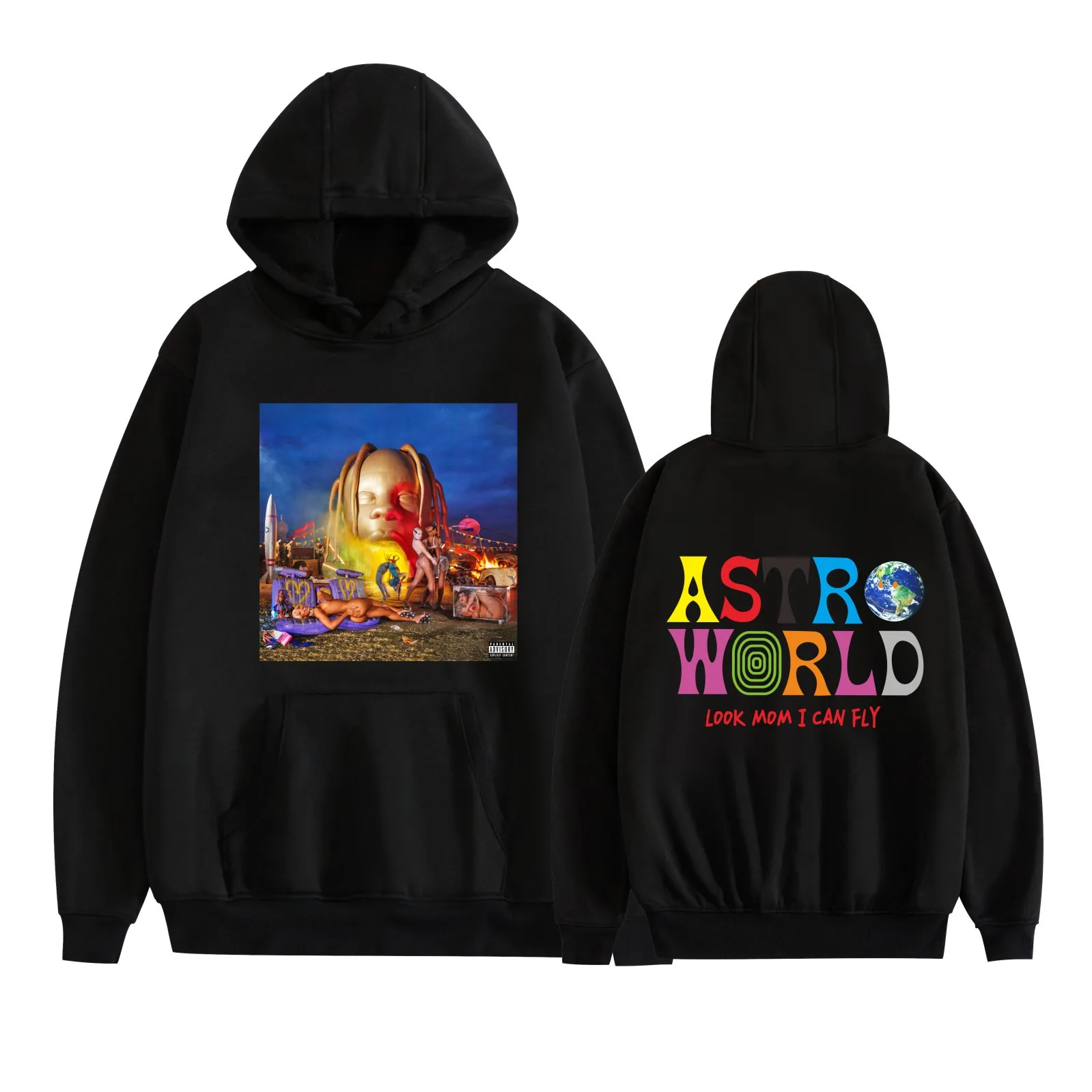 Travis Scott album Harajuku print autumn and winter men's high quality casual fashion comfortable street hooded sweatshirt