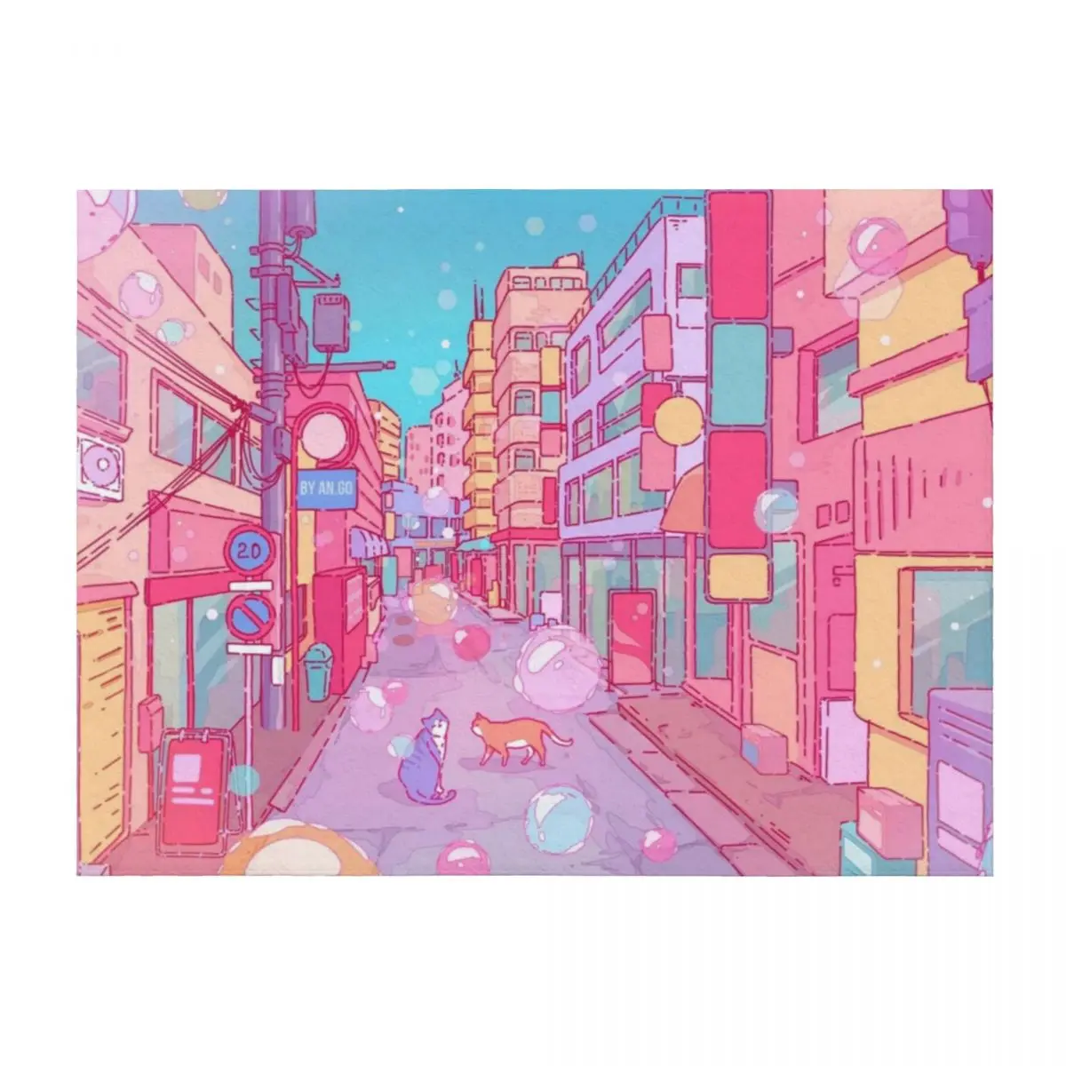 

The cute cats in the Tokyo streets Throw Blanket Furrys blankets and throws wednesday Stuffeds Blankets