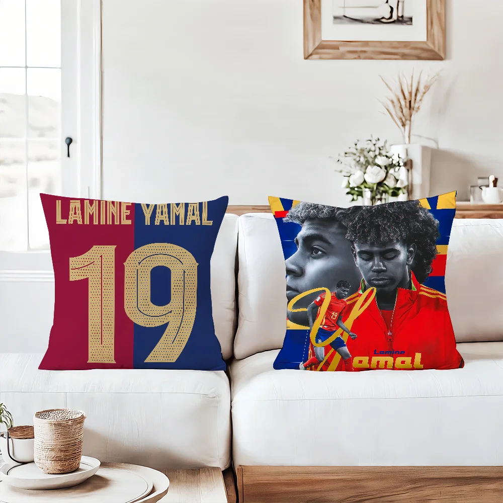 Football player L-Lamine Y-Yamal cushion cover Office Cushions Suitable For Sofa Car Bedroom Decorative Cushion Cover