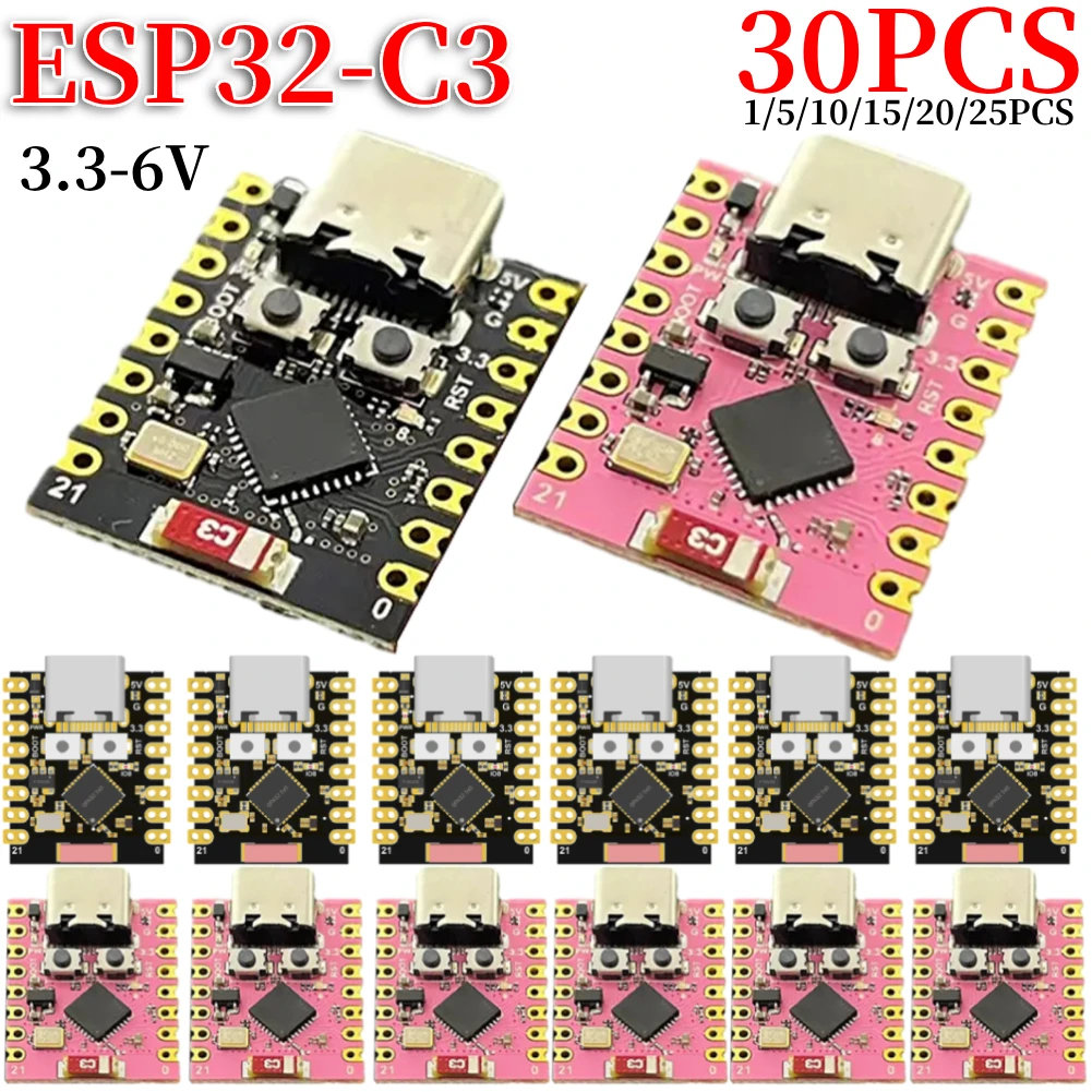 1-30PCS ESP32-C3 DIY Electronics Development Board Wireless WiFi Bluetooth ESP32 SuperMini Dev Board 3.3-6V Power Supply