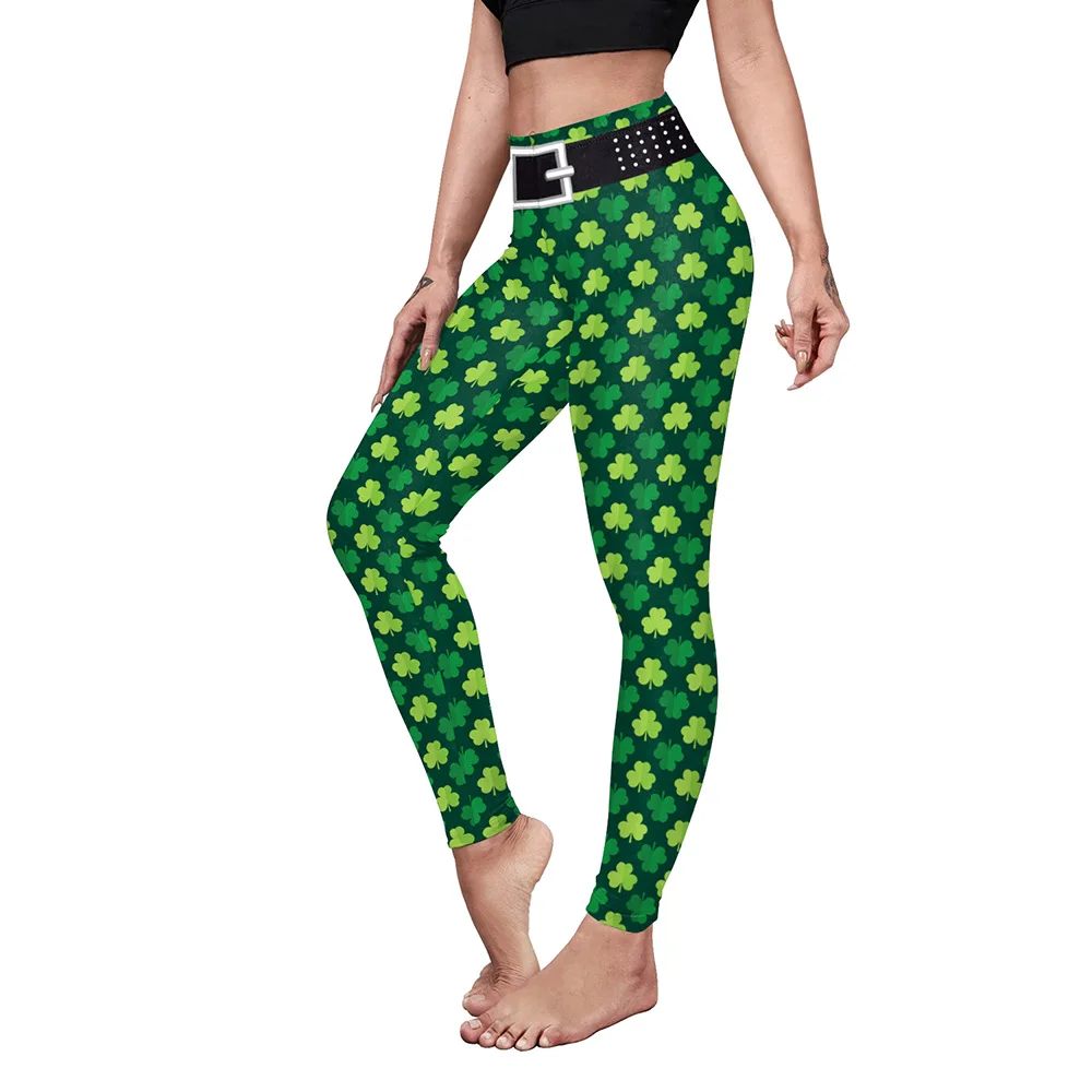 Fashion Women Leggings 3D Digital Printed Pants St. Patrick's Day Clothes Skinny High Waist Casual Leggins Irish Festival Party