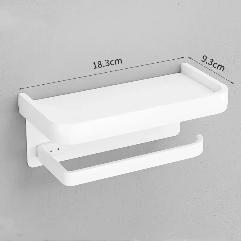 Badkamerdoosje voor toiletpapier, badkameropbergrek, toiletpapier, toiletpapierrol, mobiele telefoon, aan de muur te bevestigen
