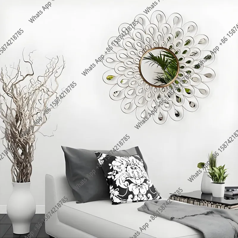 Makeup mirror, light luxury dressing mirror, large size bedroom, simple high red desktop beauty mirror decoration