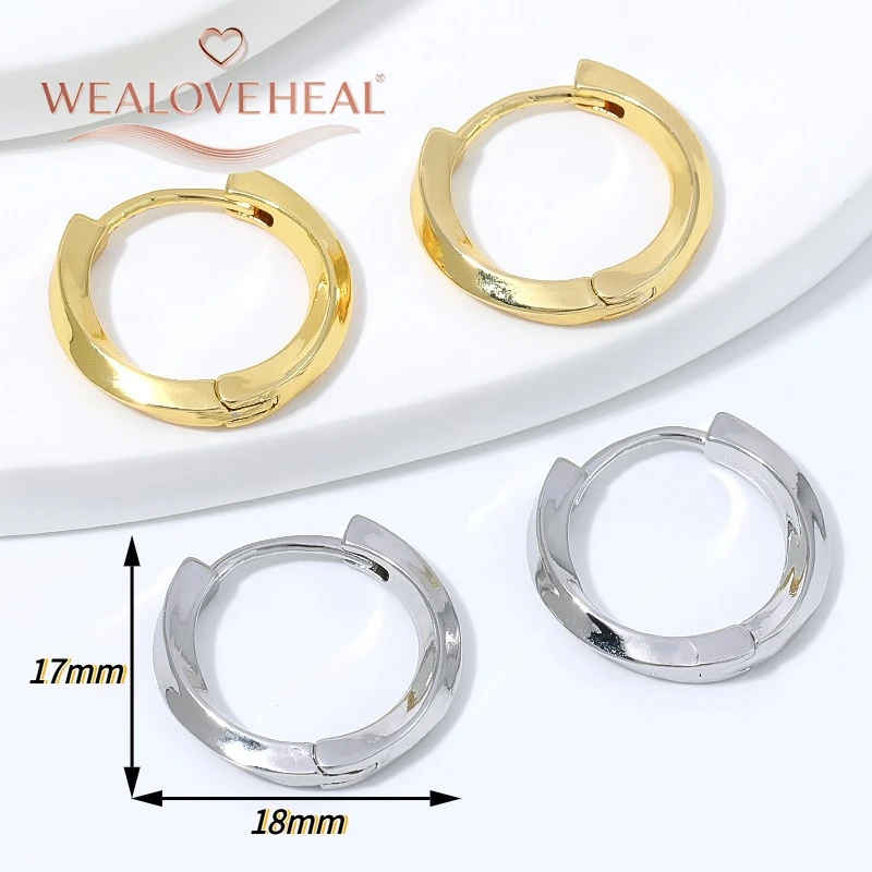 ohrringe, ohrringe damen, 18K Vergoldete Messing Gedrehte Huggie Creolen für Damen Glatt Hochglanzpoliert Geometrisch Minimalistisch Alltagsschmuck Geschenk – Detail 17
