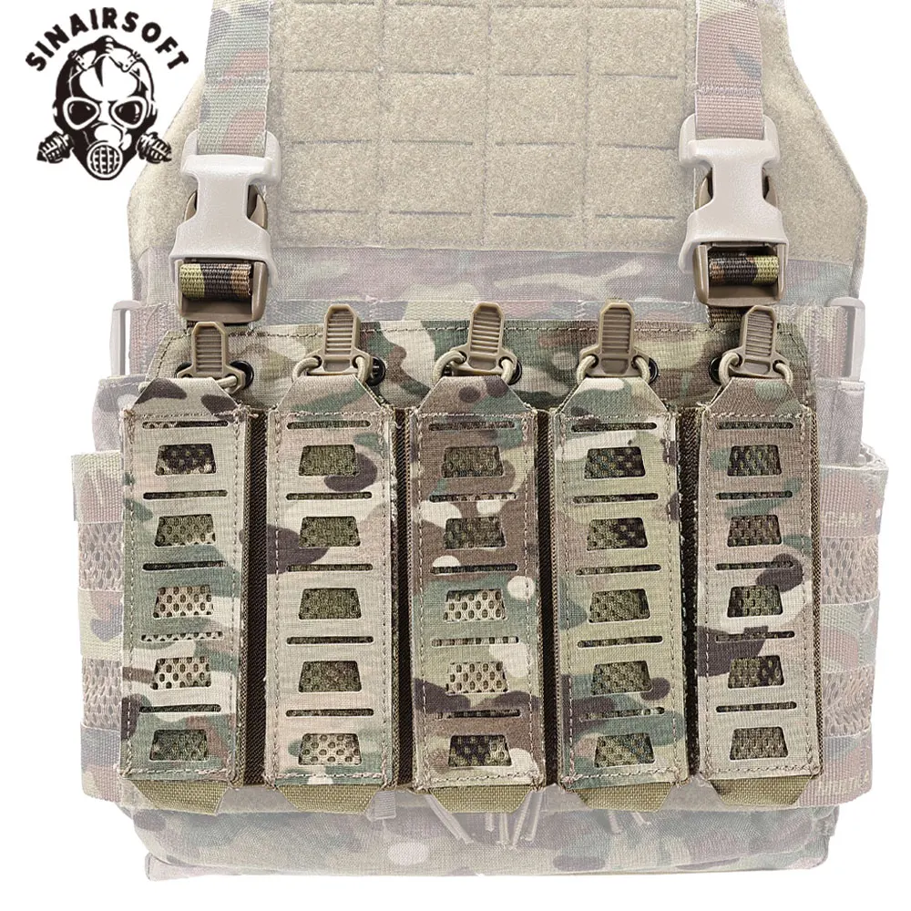 SINAIRSOFT – pochette tactique pour magazines MP5 MP7, avec crochet et boucle et sangles de rétention élastiques pour gilet, accessoires de plate-forme de poitrine