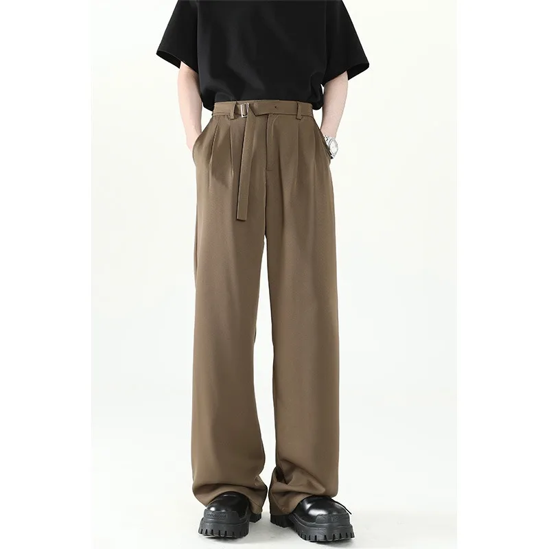 2026 Summer New Naples Business Casual Suit Pants for Men Korean Fashion Solid Elegant Straight Leg Wide Leg Pants Men Clothing