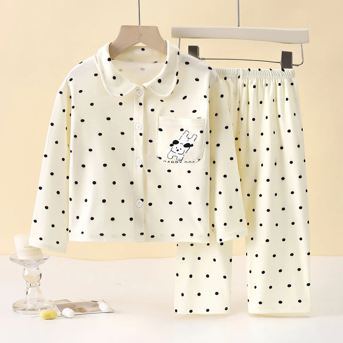 New Boys Girls Autumn Casual Pajamas Home Wear Kids Cartoon Unicorn Long Sleeve Lapel Pyjamas Children's Sleepwear Clothing Sets