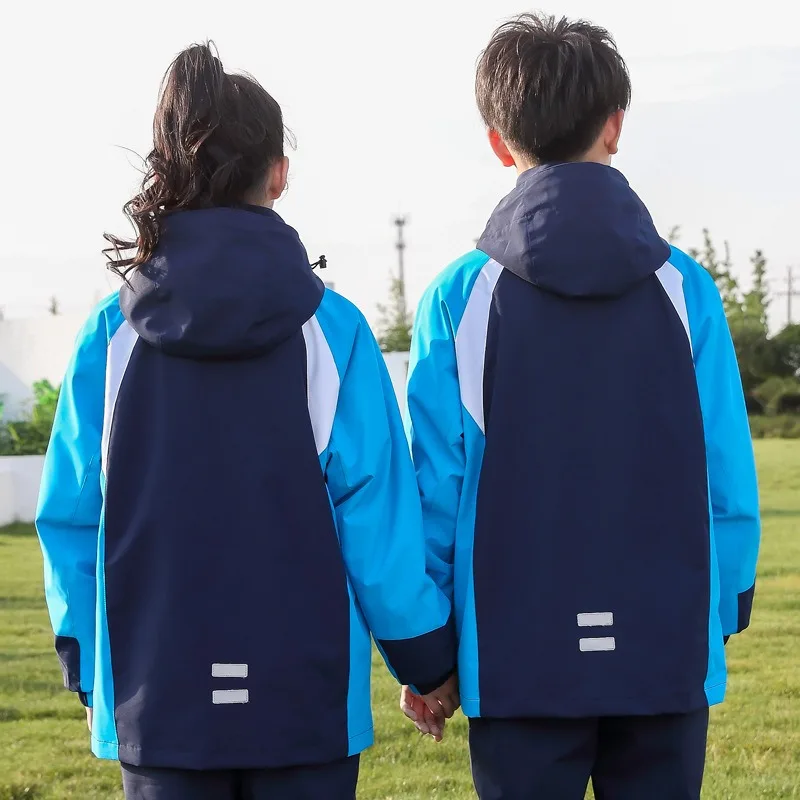 Student 3-in-1 Jacket Set, Unisex School Uniform for Outdoor Sports, Class Teamwear with Custom Logo