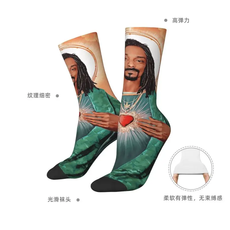 جوارب سنوب دوج ميوزيك مغني الراب للرجال والنساء، جوارب دائرية دافئة ومضحكة