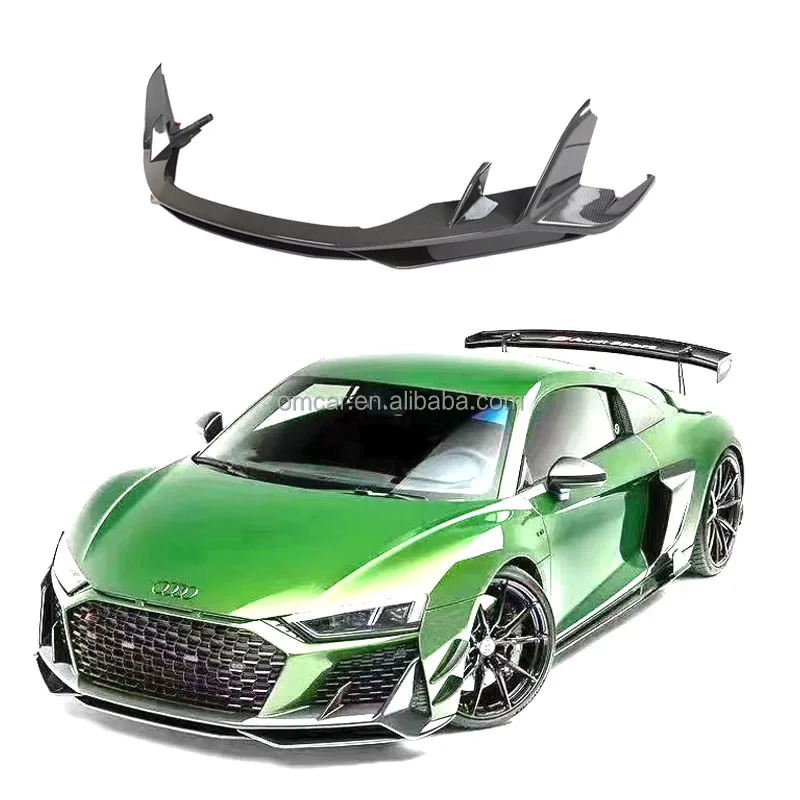 Car Exterior Accessories For R8 Caprsto Style Car Dry Carbon Fiber Front Bumper Lip Splitters For Audi R8 V10 2023 Body Kits