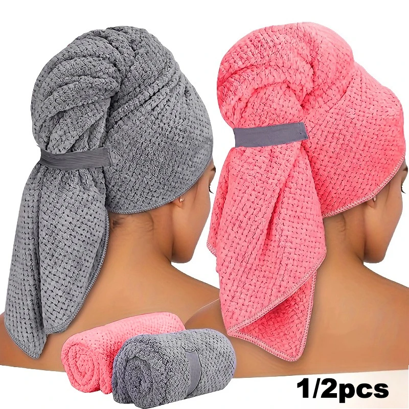 One-piece oversized hair drying cap, one-piece towel cap, high-absorbency microfiber hair drying towel