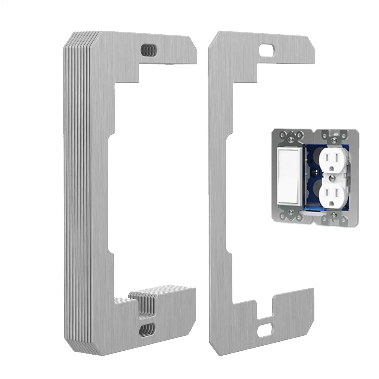 Wall Plate Spacers for Outlets 10 Pieces Heavy Duty Metal Flush Fit Metal Wall Plate Outlet Spacers for Receptacles Kitchen