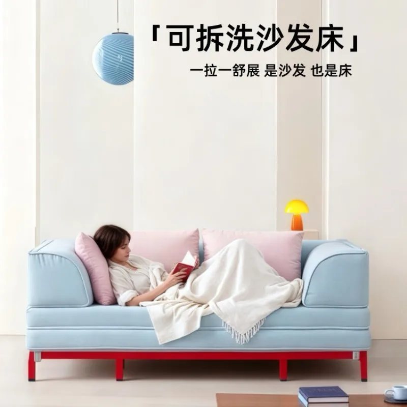French medieval style solid wood sofa living room small apartment balcony concubine foldable single sofa bed is dual-purpose
