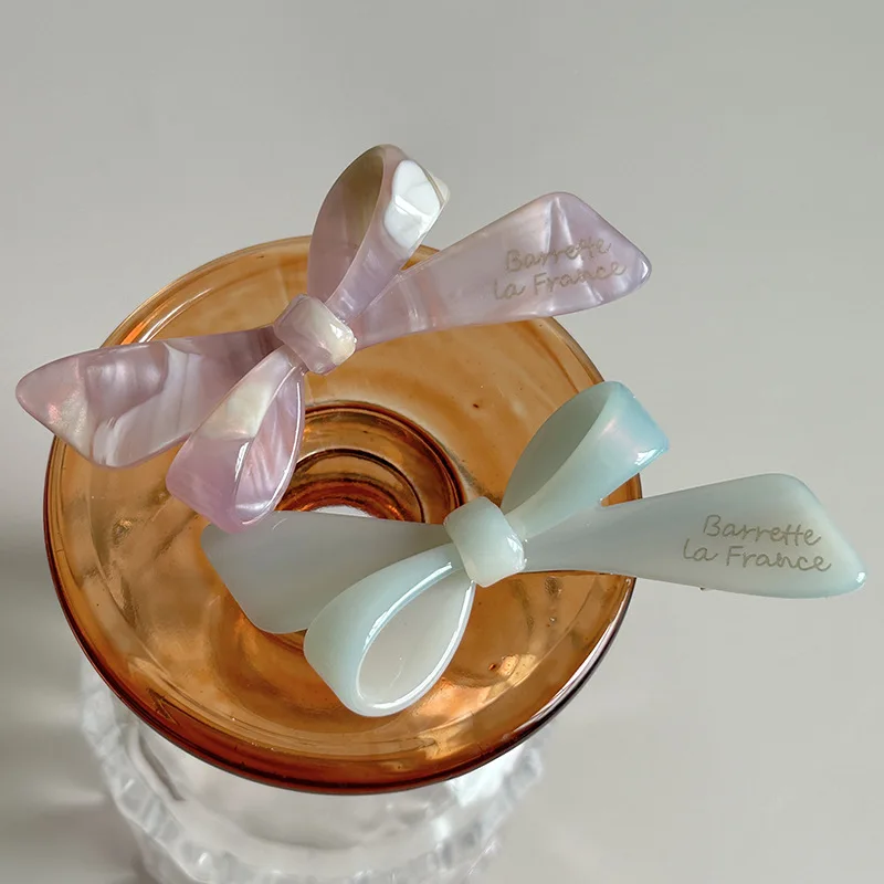 

Korean Bow-Shaped Acetate Hair Clips Creative for Women, Vintage Side Swept Hair Clip, Daily Casual Evening Wedding Date Unique
