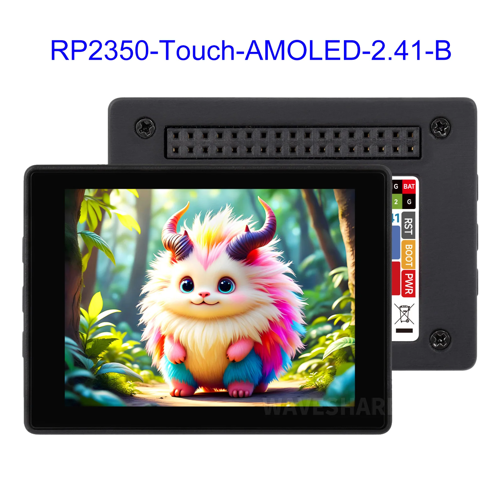

RP2350 2,1-дюймовый емкостный сенсорный дисплей AMOLED, макетная плата с защитным чехлом, 450x600 QSPI, встроенный драйвер RM690B0