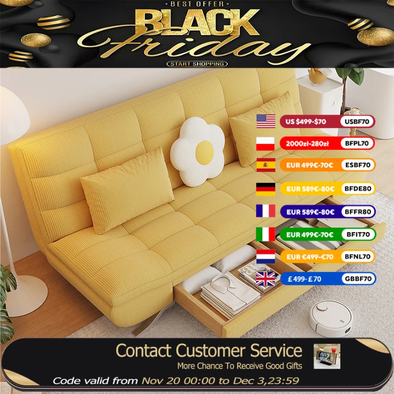 

Nordic Fabric Living Room Sofas Simple Storage Drawer Sofa Beds Small Apartment Foldable Double Lounge Divano Home Furniture