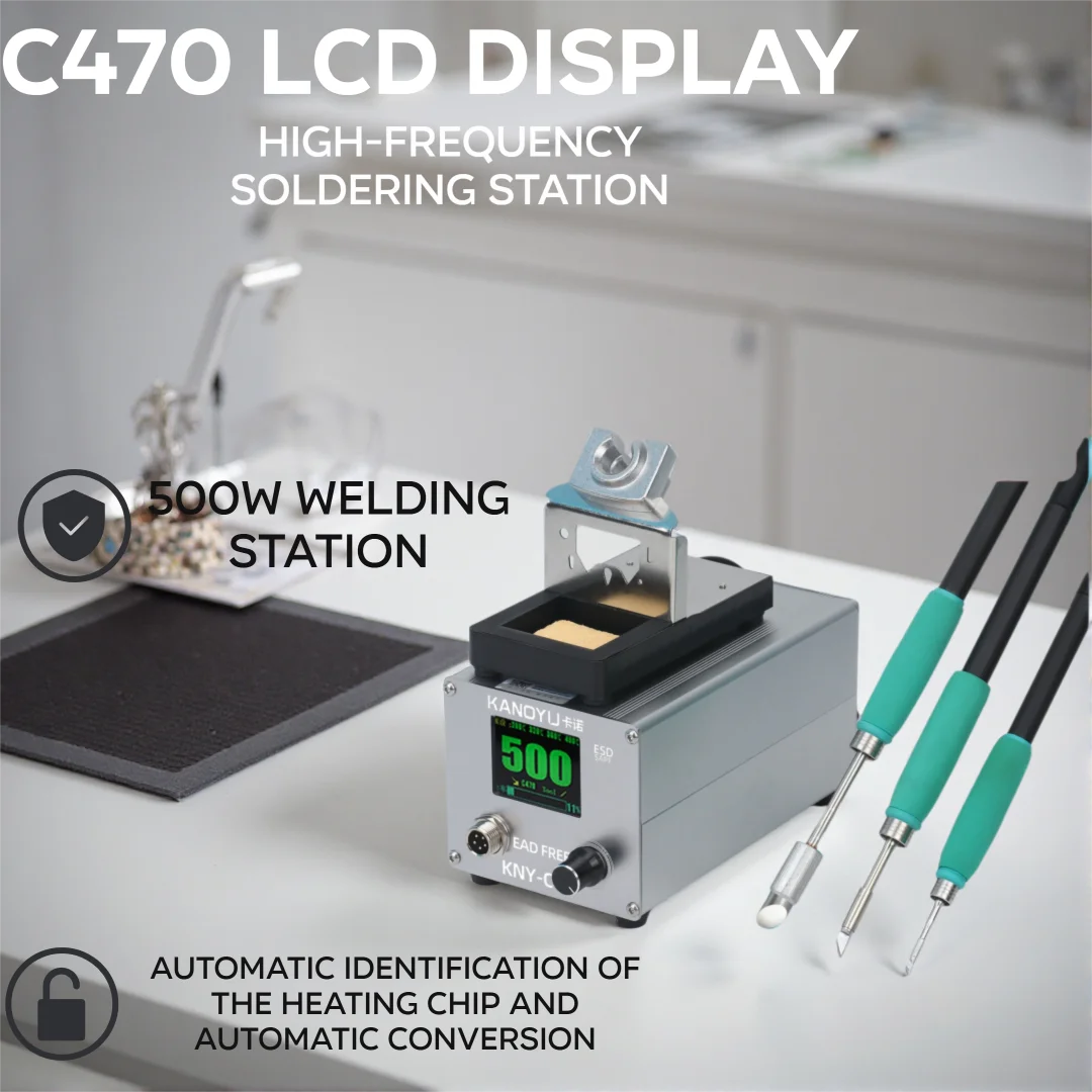 C470+210 Soldering Station, High-Power 500W Soldering Iron, Anti-Static Repair, Constant Temperature Adjustment Soldering Iron