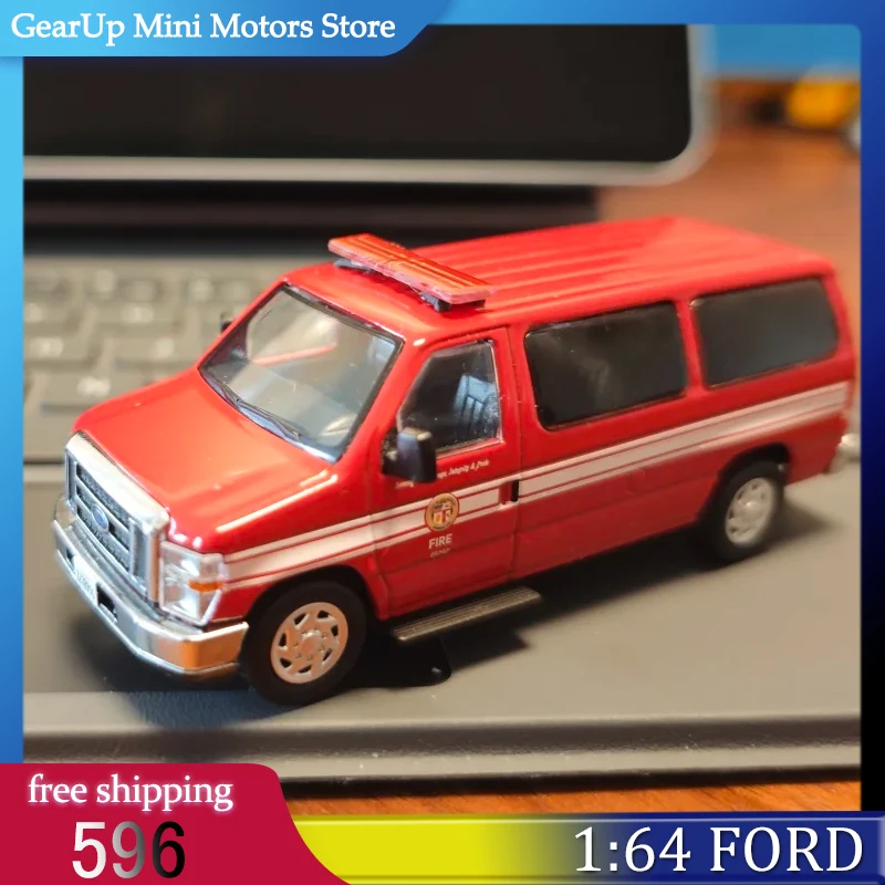 

596 1:64 Ford E LAFD & THP Police CV Diecast Car Model Alloy Emergency Vehicles Toy Gift for Boys Christmas Birthday Present