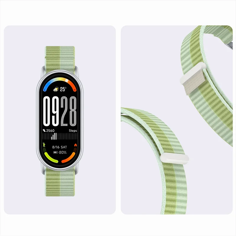 Tali Nilon untuk Mi Band 10 9 8 Tali Gelang Jam Tangan Pintar untuk Xiaomi Smart Band 8 Tali NFC Miband 9 Aksesori Pengganti Korea
