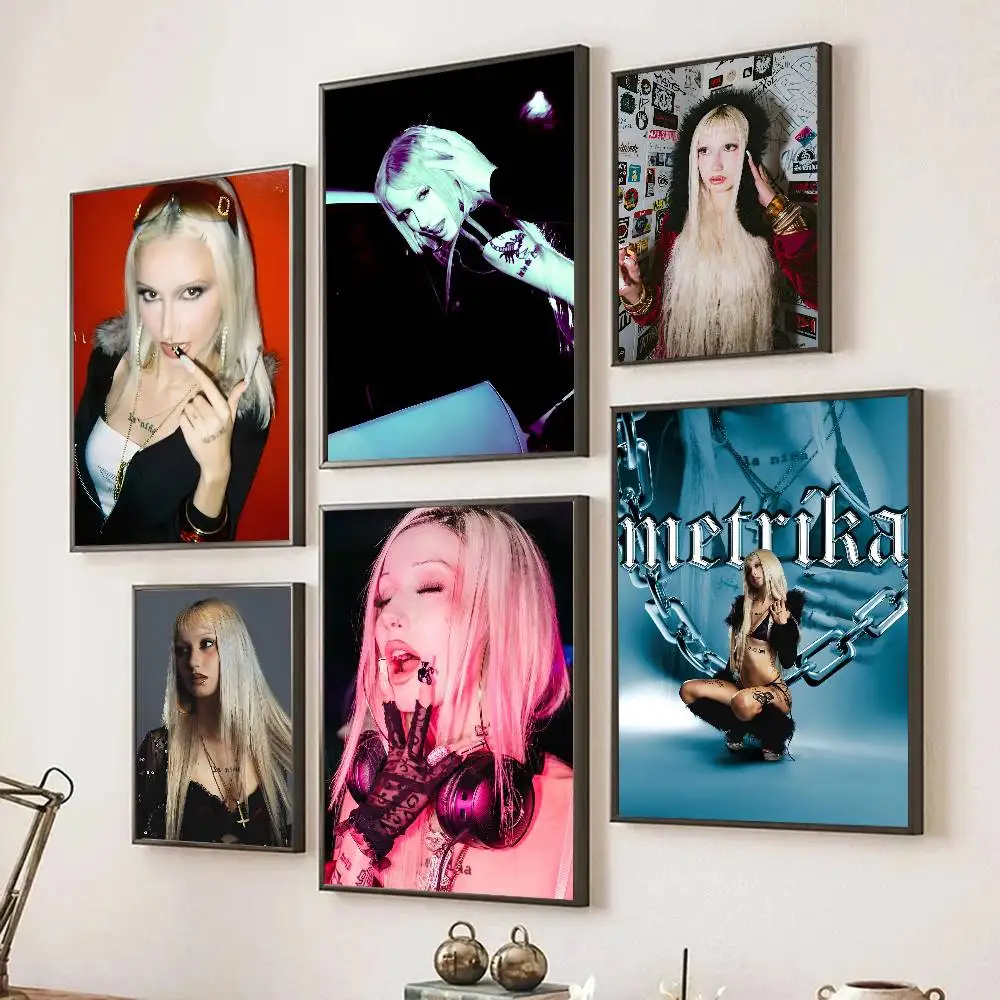 Rapper-Sänger M-Metrika Poster, selbstklebende Kunst, Raum-Eingangsbereich, Restaurant, Wanddekoration, Kunstgemälde