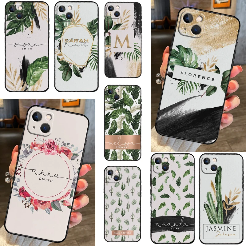 Custom Palm Leaves Exotic Greenery Case For iPhone 16 13 14 11 12 15 Pro Max X XR XS Max Plus 14 Plus Back Cover