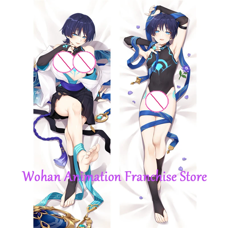 Dakimakura Anime Pillow Case Genshin Wanderer Pillow Cover Halloween Christmas Decoration 2023