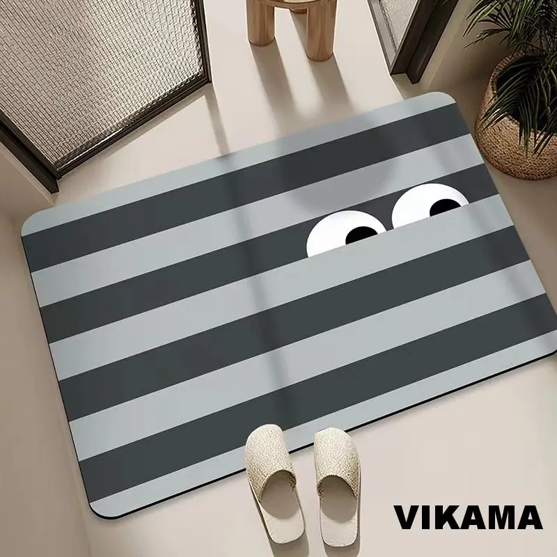 VIKAMA Diatomaceous Earth Kitchen Bathroom Bathroom Floor Mats Light Luxury Absorbent Anti-slip Dirty Resistant Entrance Rugs