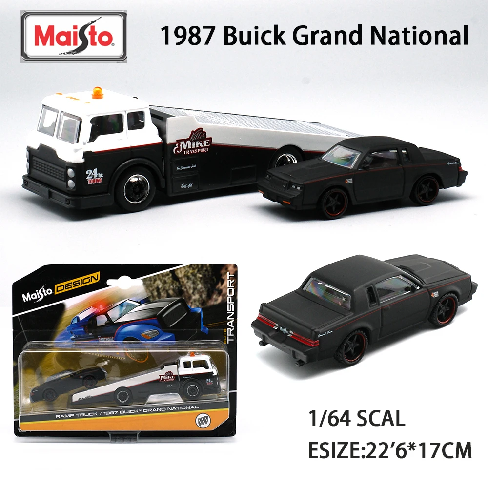 Maisto 1:64 Diecast Alloy Model Car 1/64 Muscle Convertible 1987 Buick T-Ype Transportation Fleet Trailers Ford Bronco Wildtrak