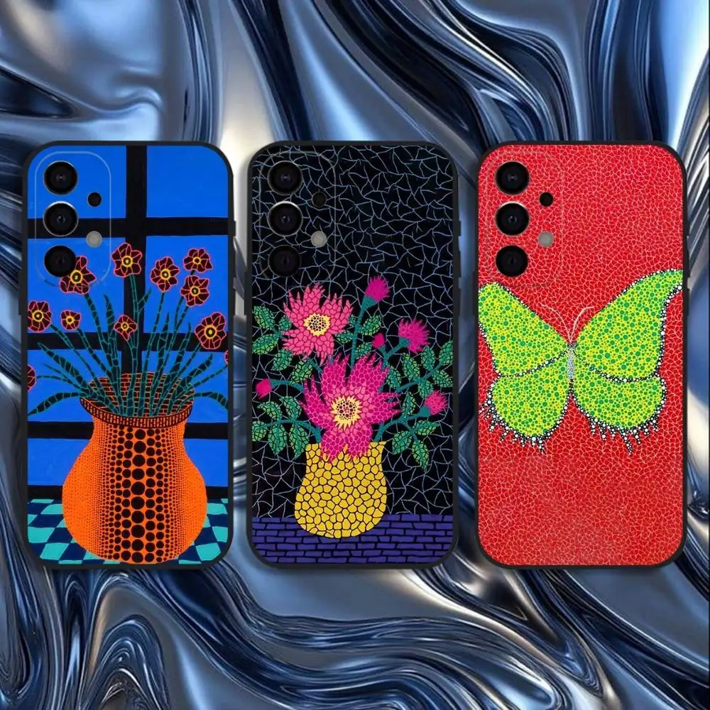 

Kusama Yayoi Art Phone Case For Samsung S25,S24,S21,S22,S23,S30,Ultra,S20,Plus,Fe,Lite,5G Black Cover