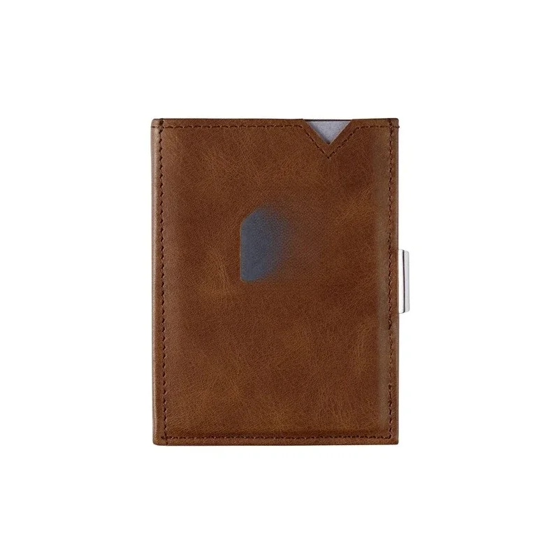 Card clip anti-theft brush wallet, shielded RFID cowhide anti-theft brush, degaussing NFC card holder