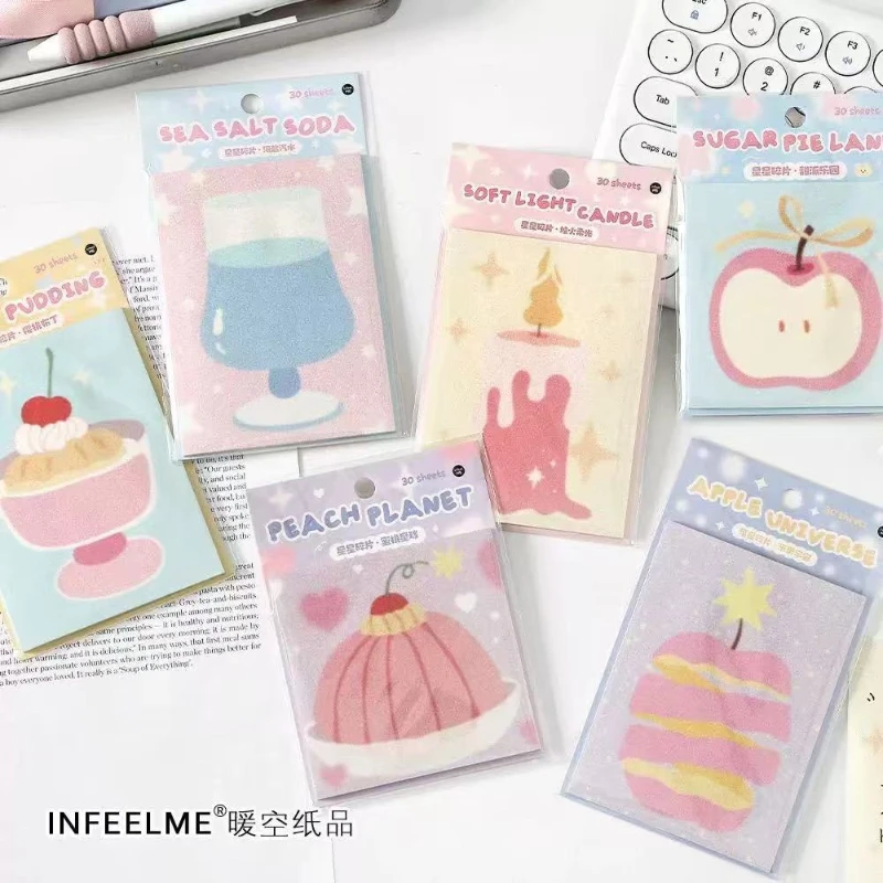 Office School Supplies Gifts Korean Notes Star Fragments Series Simple Office Message Sticky Lovely Memo Pad Kawai Stationery