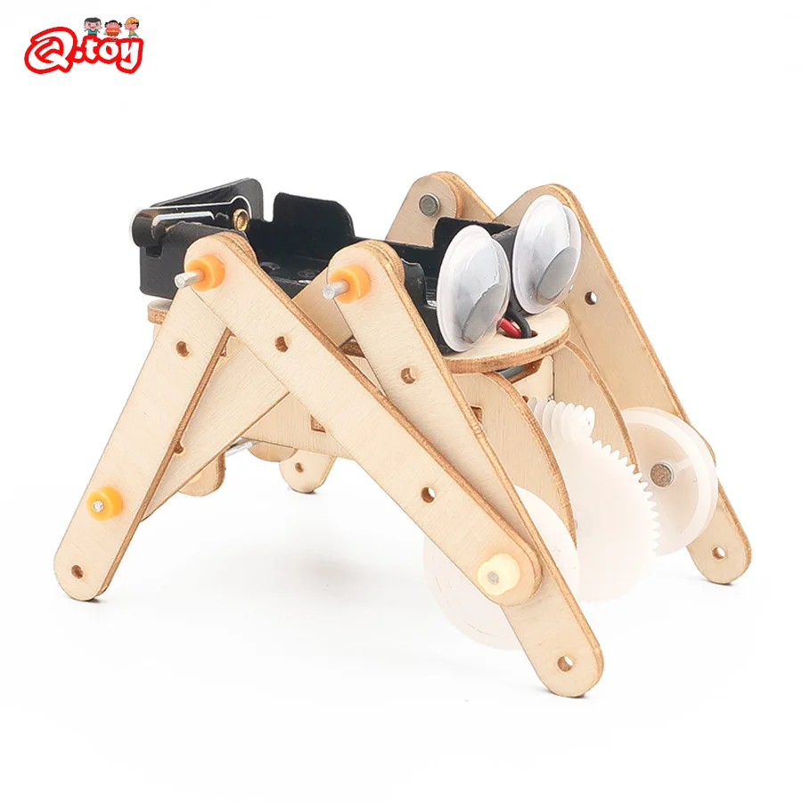 

DIY Spider Robot STEM Toys Technology Science Experimental Tool Kit Learning Educational Wooden Puzzle for Kids Teaching Aid