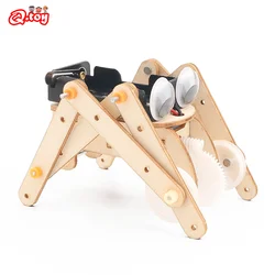 DIY Spider Robot STEM Toys Technology Science Experimental Tool Kit Learning Educational Wooden Puzzle for Kids Teaching Aid