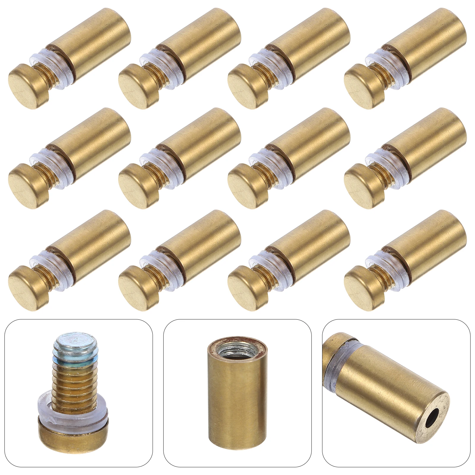 

12 Pcs Advertising Nails Stainless Steel Glass Acrylic Screws St off Wall Mounts Smooth Modern Design For Sign Boards