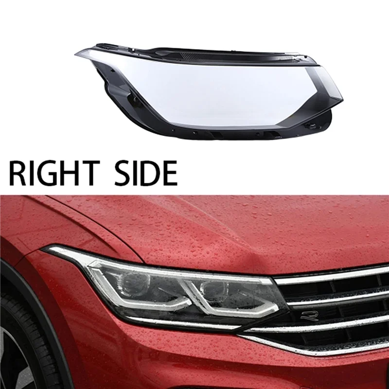 

For VW Tiguan L 2022 Head Light Lamp Cover Shade Transparent Lampshade Headlight Shell Organic Glass Parts Right-A28K
