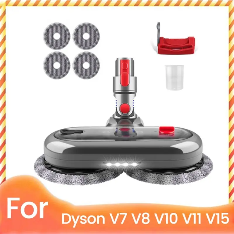 ABCA-Electric Floor Mop Head For Dyson V7 V8 V10 V11 V15 Vacuum Attachment Vacuum Cleaner Parts With 4 Mop Pads And Switch Lock