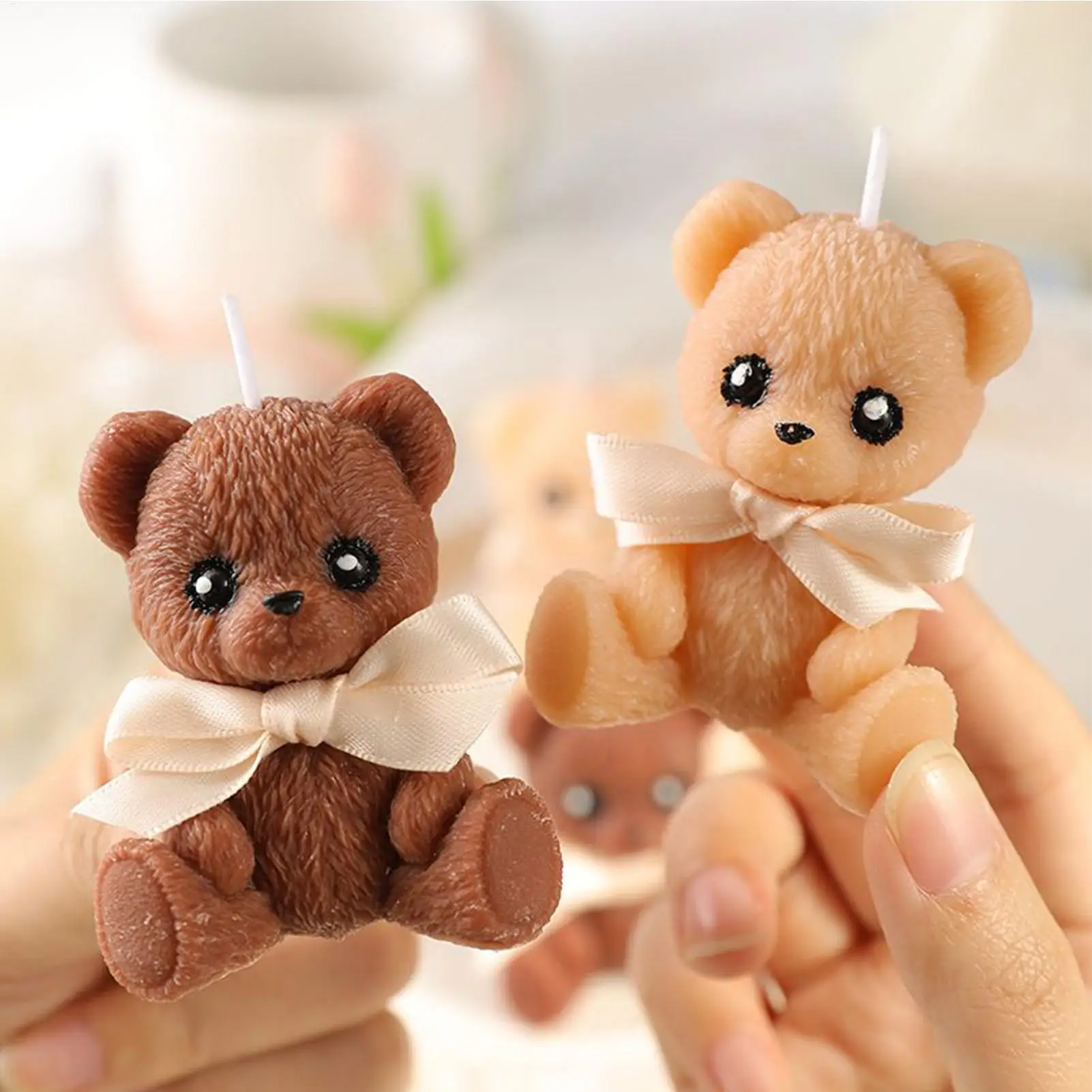 Bear Shaped Candle Scented Aesthetic Cute Decorative Soy Wax Candle for Memorial Desk Decor Living Room Party Favors Gift image 3