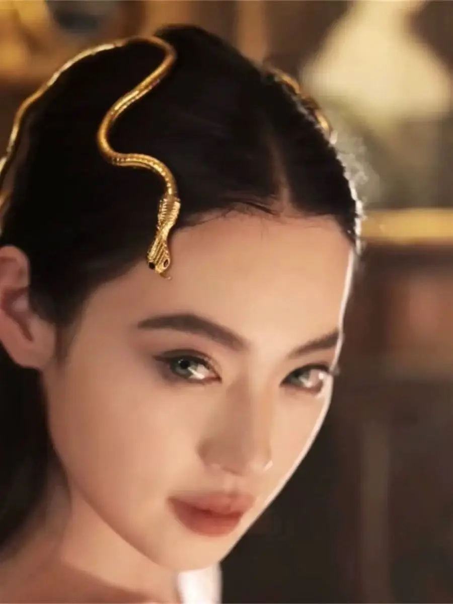 2025 New Mystery Ancient Greek Gold Snake Fashion Show Hair Accessory Necklace Cosplay Costume Jewelry