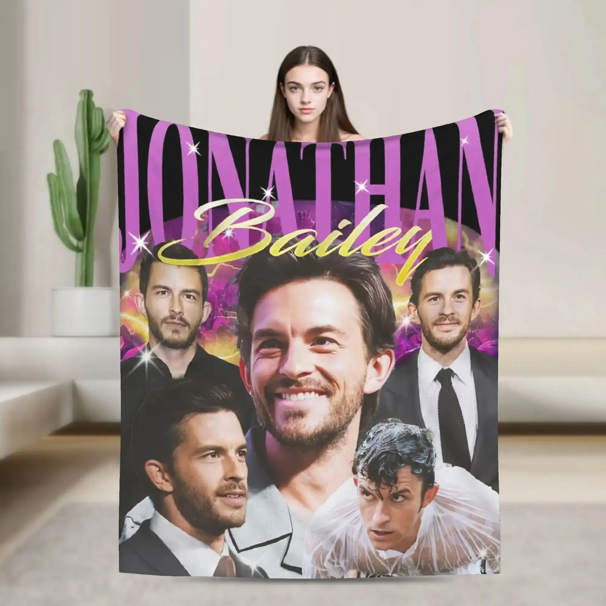

Плюшевый плед Jonathan Bailey в винтажном стиле, теплый фланелевый с узором, для дивана, кровати, мягкий уютный плед для студентов и дома