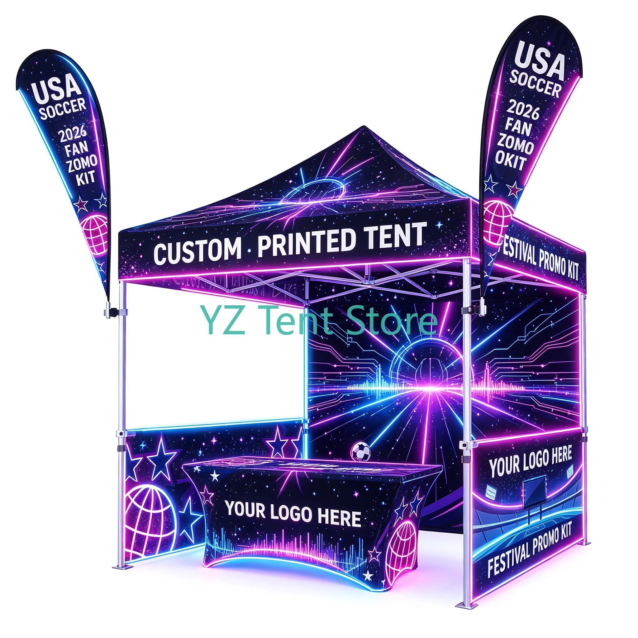 Exhibition Custom Canopy Tent with Logo10x10 Pop Up Tent Personalized Customizable Heavy Duty for Events Vendor Business Tra