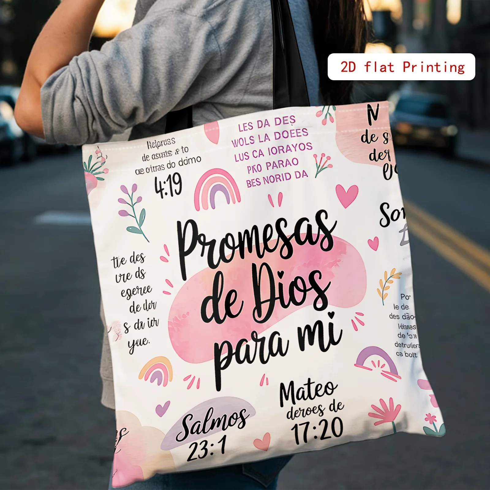 1pc Shoulder Bag  God's Promises For Me Tote Bags Handbag Pouch Shopping  Folding Bag Travel Use Designer Bags
