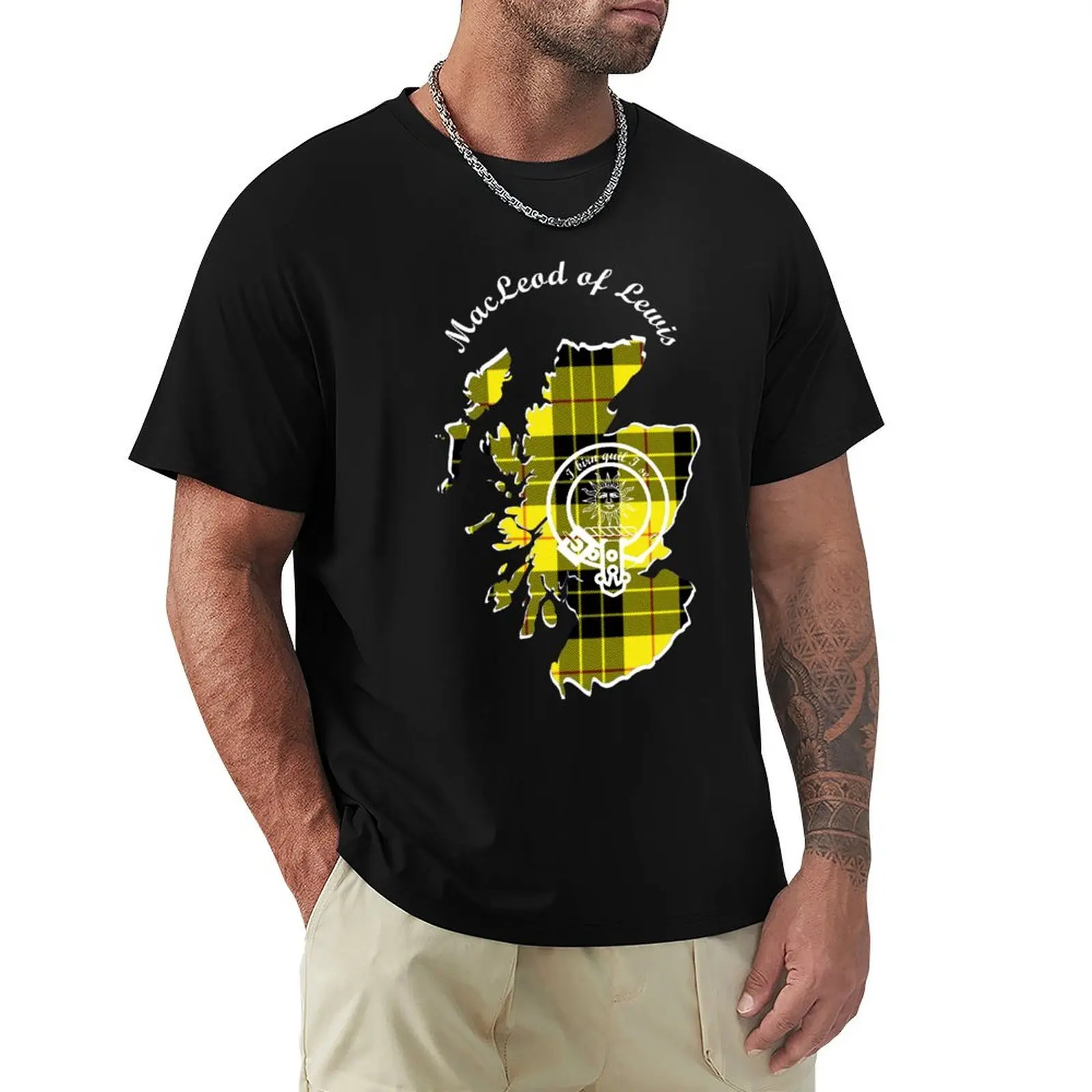 Clan MacLeod of Lewis Scotland Map Crest T-Shirt Casual All Match Short Sleeve T-Shirt