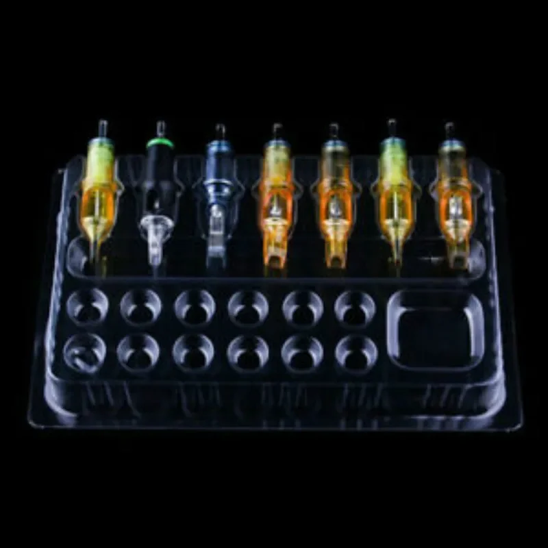 20pcs Disposable Transparent Plastic Pigment Tray Palette Tattoo Ink Holder For H Cartridge Needles Holder