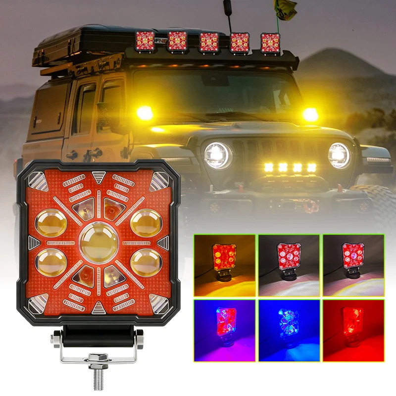 

4 inch 80W Square LED Work Light Spotlights Driving Auxiliary lamp for Jeep Truck Tractor Offroad 4x4 ATV Boat Auto Headlight