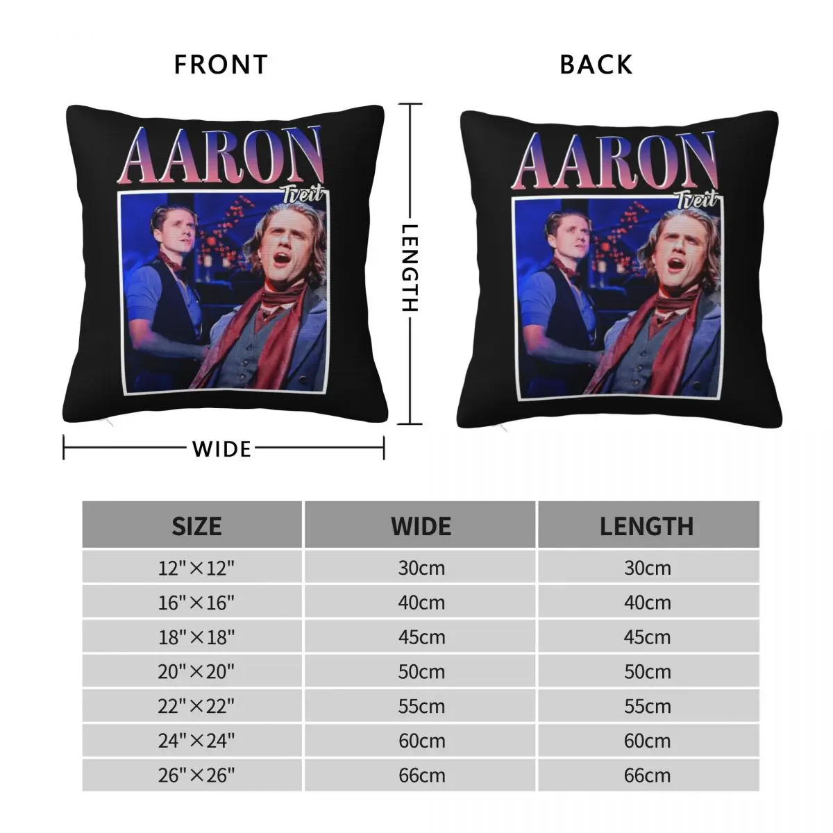 Aaron Tveit Pillowcase Polyester Linen Velvet Creative Zip Decor Throw Pillow Case Home Cushion Case