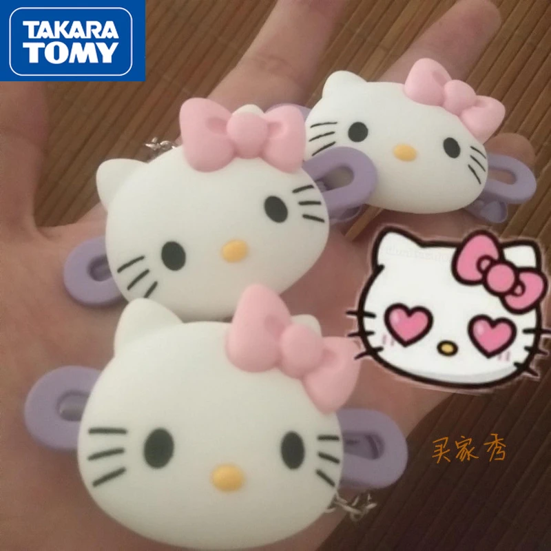 

TAKARA TOMY Cute Hello Kitty Children Cartoon Anime Seamless Hairpin Girl Side Ponytail Sweet Princess Hairpin Hair Accessories