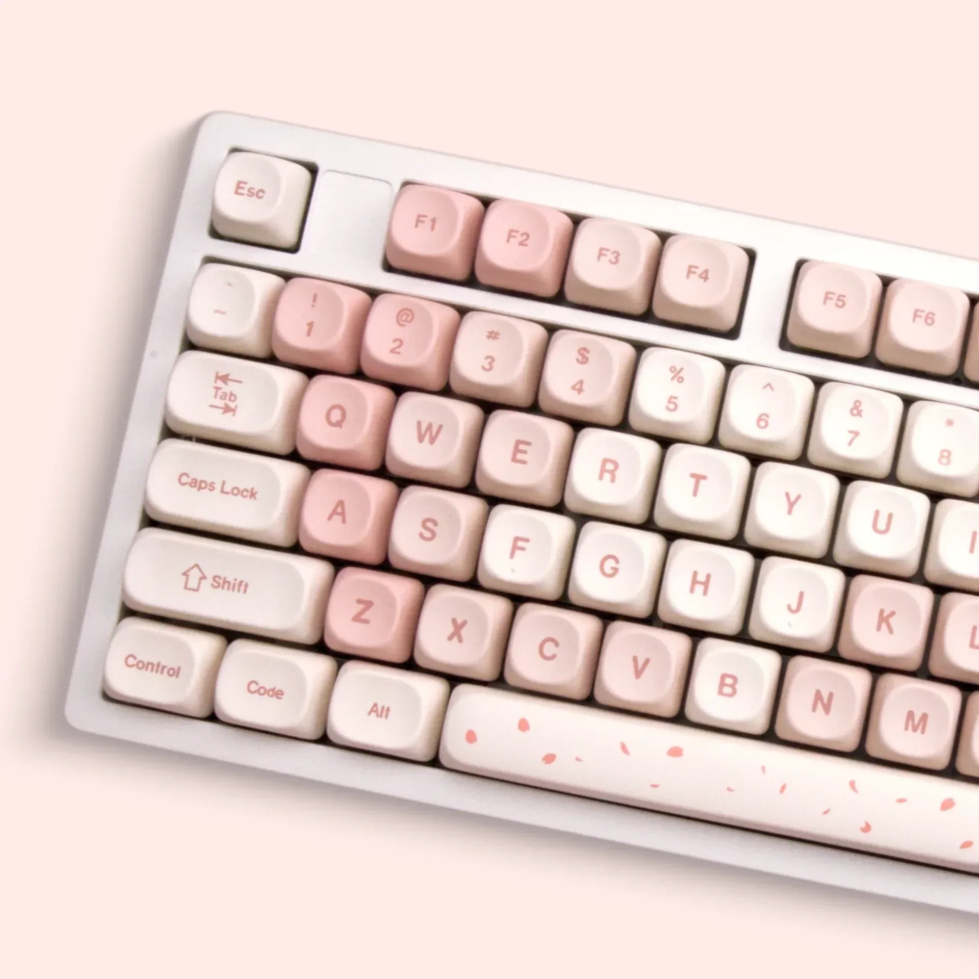 Cherry blossom powder theme small full set of keycaps PTB five-sided hot sublimation XDA height 142 keys cute style girl